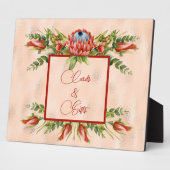 オレンジ色の多肉性の花 フォトプラーク (側面)