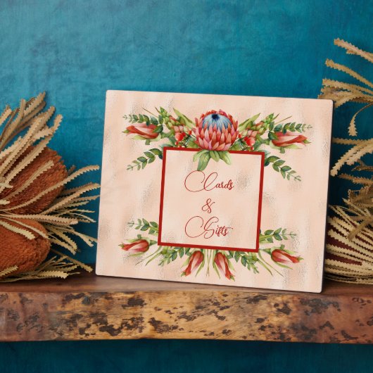 オレンジ色の多肉性の花 フォトプラーク (側面)