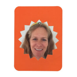 オレンジ色の大きなサンフォトフレーム マグネット