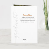 オレンジ色の大学院のスクリプモダント写真 招待状 (裏面)