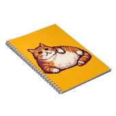オレンジ色の太い猫のミームピクセルアート ノートブック (右側)
