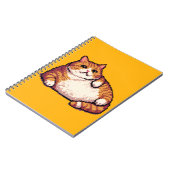 オレンジ色の太い猫のミームピクセルアート ノートブック (左側)