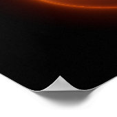 オレンジ色の太陽を背景にしたサムライ戦士のシルエット ポスター (角)