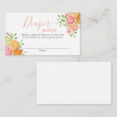 オレンジ色の女の子の赤ちゃんおむつくじ引きカード エンクロージャーカード (正面/裏面)