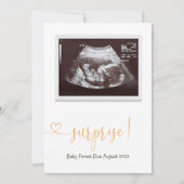 オレンジ色の妊娠発表 赤ちゃんの誕生のお知らせ 招待状 (裏面)