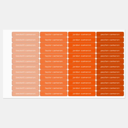 オレンジ色の子供がアイロンを衣類に付ける ラベル (シート)