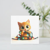 オレンジ色の子猫がホリデーシーズンを明るくする シーズンカード (スタンド正面)
