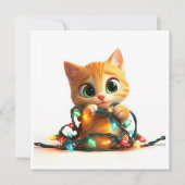 オレンジ色の子猫がホリデーシーズンを明るくする シーズンカード (正面)