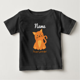 オレンジ色の子猫と可愛い引用文を目的に ベビーTシャツ