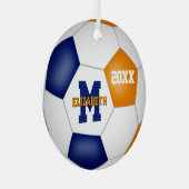 オレンジ色の学校のスポーツチームカラー メタルオーナメント (正面右)