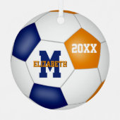 オレンジ色の学校のスポーツチームカラー メタルオーナメント (正面)