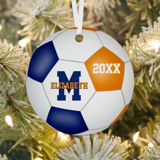 オレンジ色の学校のスポーツチームカラー メタルオーナメント (インサイチュ)