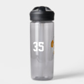 オレンジ色の学校のチームカラーサッカー選手 ウォーターボトル (正面)