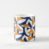 オレンジ色の学校カラーバレーボールコーチ コーヒーマグカップ (中央)