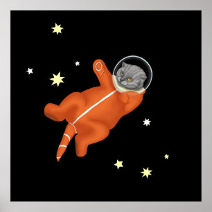 オレンジ色の宇宙飛行士 ポスター