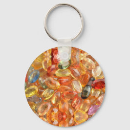 オレンジ色の宝石キーチェーン キーホルダー