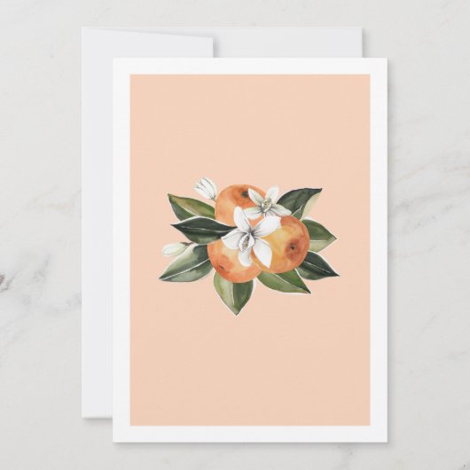 オレンジ色の小さなかわいこちゃんが途中の赤ちゃんシャワー 招待状 (裏面)