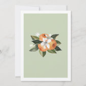 オレンジ色の小さなかわいこちゃんが途中の赤ちゃんシャワーInvi 招待状 (裏面)