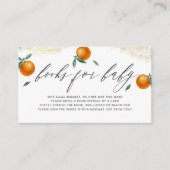 オレンジ色の小さなかわいこちゃんのスクリプトブックベビー エンクロージャーカード (正面)