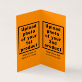 オレンジ色の小さなカードにビジネス製品 (内部)