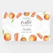 オレンジ色の小さなキューティーがやってくる！ベイビーシャワーバナー  横断幕 (横)