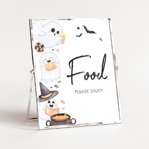 オレンジ色の小さなブハロウィーン赤ちゃんシャワー食品 ポスター