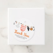 オレンジ色の小さなブー赤ちゃんシャワーラウンド フェイバータグ (インサイチュ)