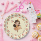 オレンジ色の小さなプリンセスのボール紙皿 ペーパープレート (パーティー)