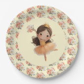 オレンジ色の小さなプリンセスのボール紙皿 ペーパープレート (正面)