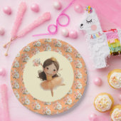 オレンジ色の小さなプリンセスのボール紙皿 ペーパープレート (パーティー)