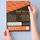 オレンジ色の屋根タイル、屋根、屋根請負業者 チラシ (手)