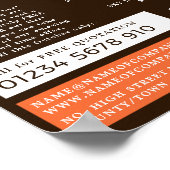 オレンジ色の屋根タイル、屋根、屋根請負業者 ポスター (角)