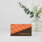 オレンジ色の屋根タイル、屋根、屋根請負業者 名刺 (スタンド正面)