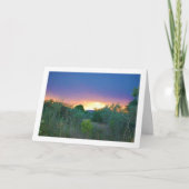 オレンジ色の山々と空 カード (正面)