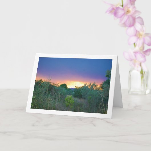 オレンジ色の山と空 カード (蘭)