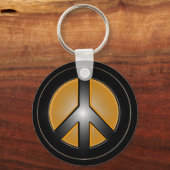 オレンジ色の平和サイン キーホルダー (正面)