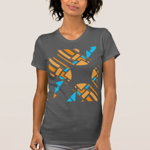 オレンジ色の幾何学的な円形南西インスパイア- Tシャツ