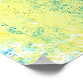 オレンジ色の幾何学的な花の抽象芸術背景 ポスター (角)