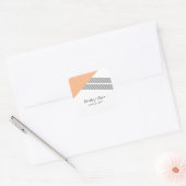 オレンジ色の幾何学的ストライプ結婚式用シール スクエアシール (封筒)