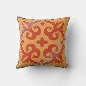 オレンジ色の幾何学的タイルボードゲー動揺してム クッション (裏面)