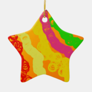 オレンジ色の強い セラミックオーナメント