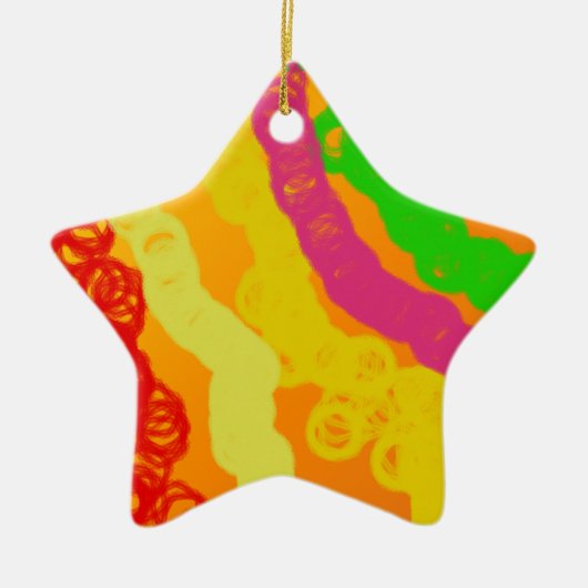 オレンジ色の強い セラミックオーナメント (正面)