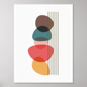 オレンジ色の形状の組芸術的織モダン成 箔ポスター (正面)