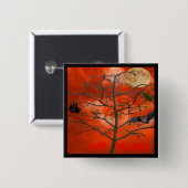 オレンジ色の怖いスカイボタンの間のデッドツリー 缶バッジ (正面&裏面)