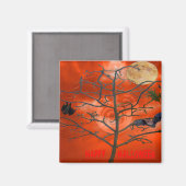 オレンジ色の怖いスカイマグネットの中のデッドツリー マグネット (正面/裏面)