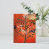 オレンジ色の怖い空はがきの中のデッドツリー ポストカード (スタンド正面)