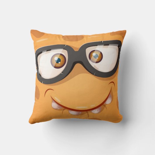 オレンジ色の怪物を賢くする クッション (裏面)