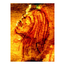 オレンジ色の悲しみ水の絵画色