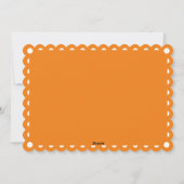 オレンジ色の愛の平和の喜びパペルピカドクリスマス シーズンカード (裏面)