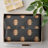 オレンジ色の感謝的なカボチャの黒 薄葉紙 (ギフト)